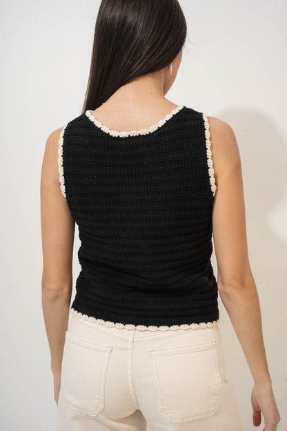 Contrast Trim Sweater Top