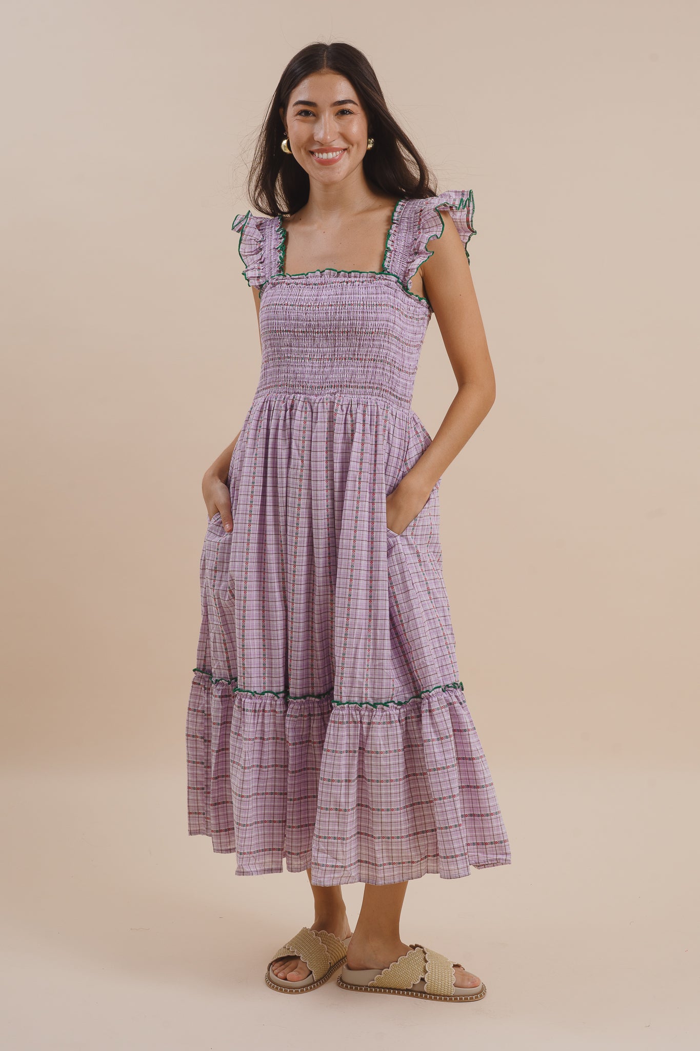 Diana Checkered Midi Dress