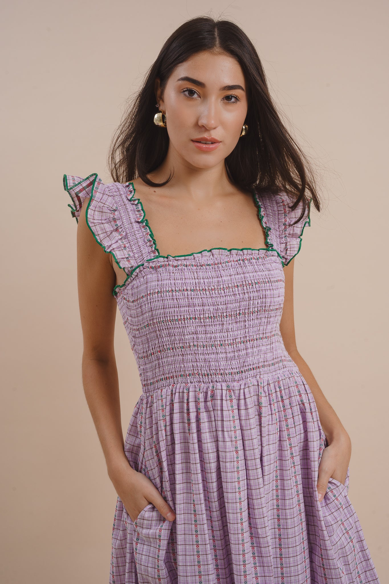 Diana Checkered Midi Dress