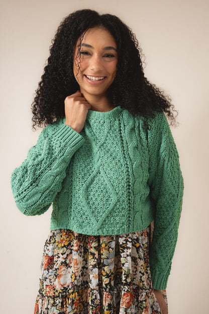 Cora Loose Fit Cable Knit Sweater Pullover