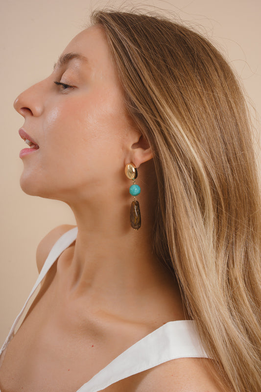 Marbled Resin Pebble Drop Earrings