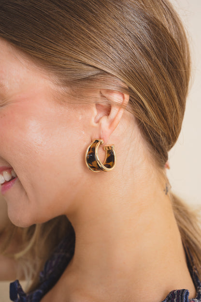 Tortoiseshell Hoop Earrings