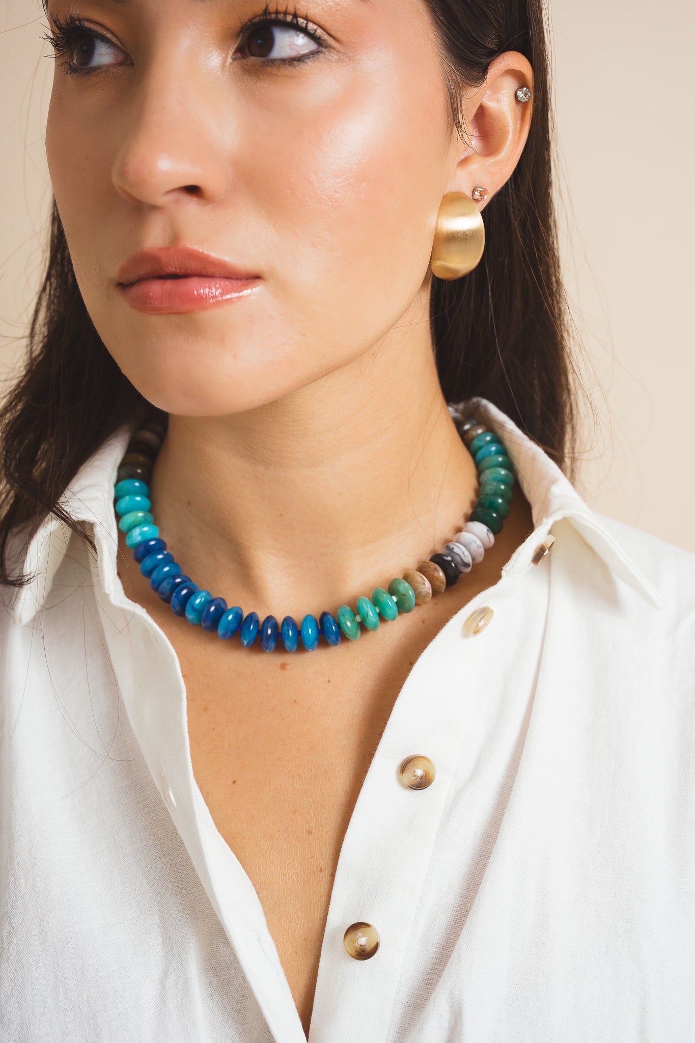 Seabound Chunky Resin Beaded Necklace