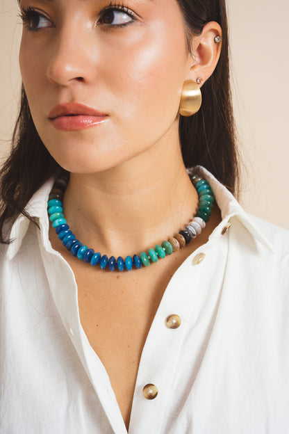 Seabound Chunky Resin Beaded Necklace