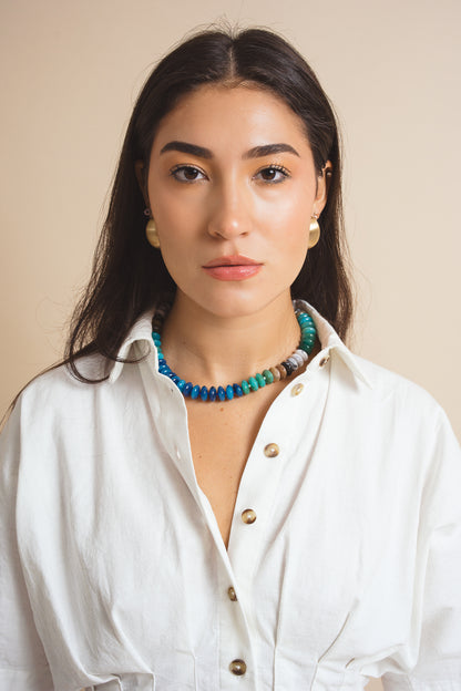 Seabound Chunky Resin Beaded Necklace
