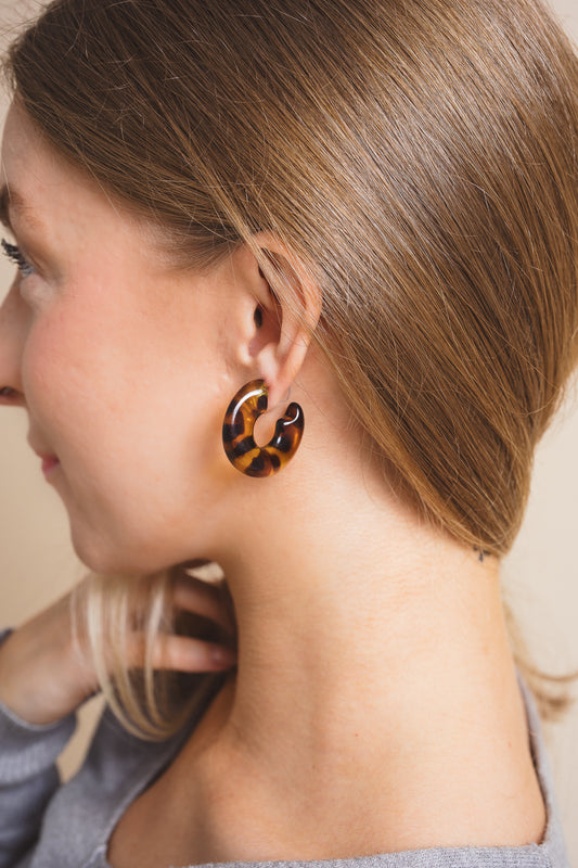 Chunky Flat Hoop Earrings
