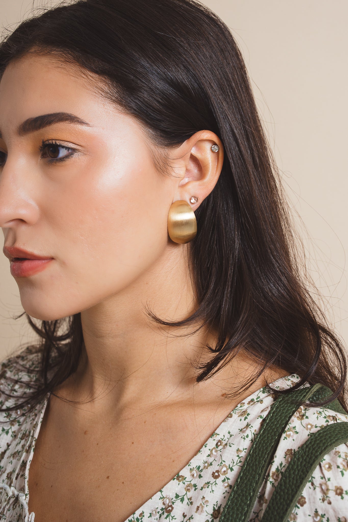 Brushed Metal Dome Earrings