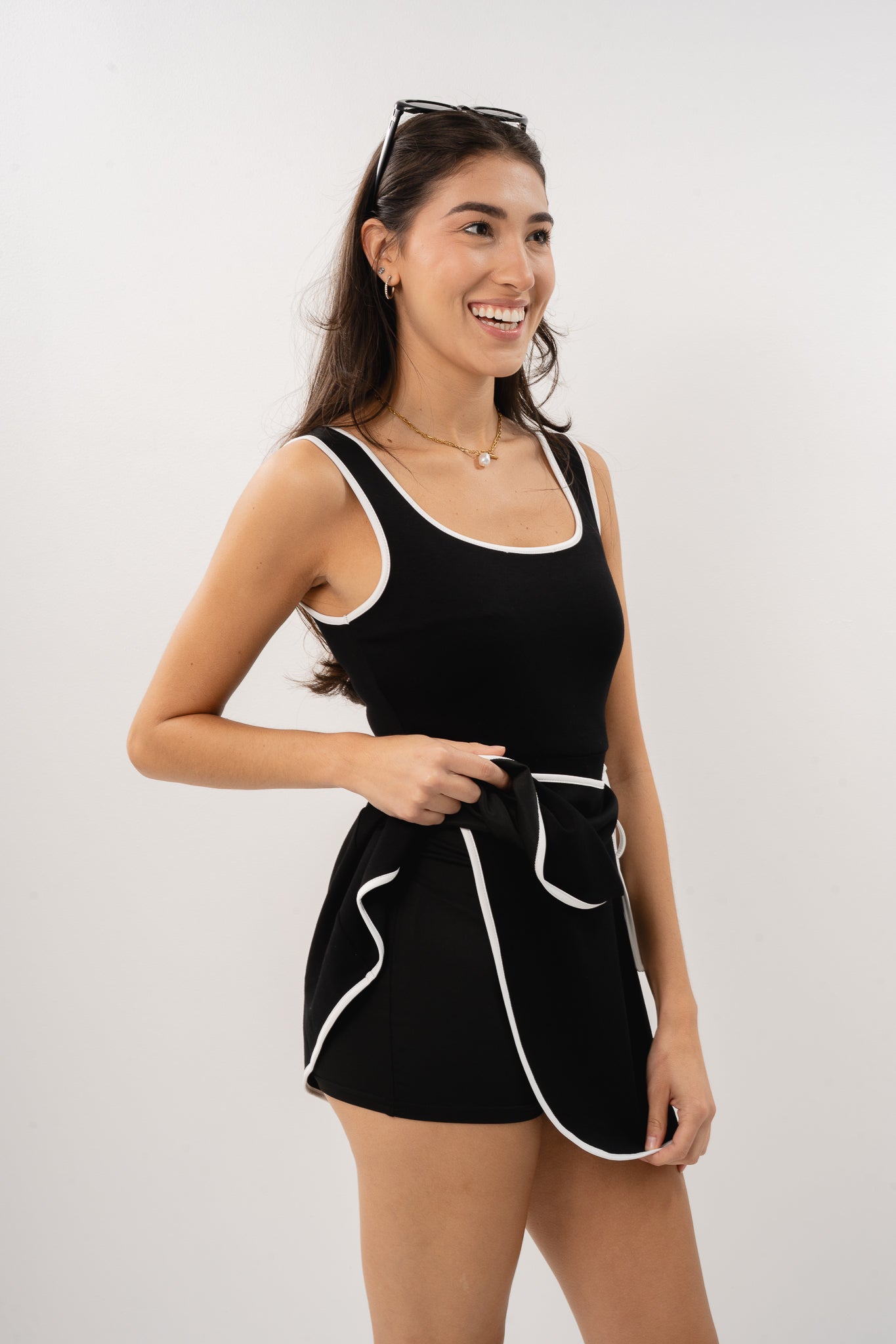 Scuba Terry Sleeveless Wrap Style Romper