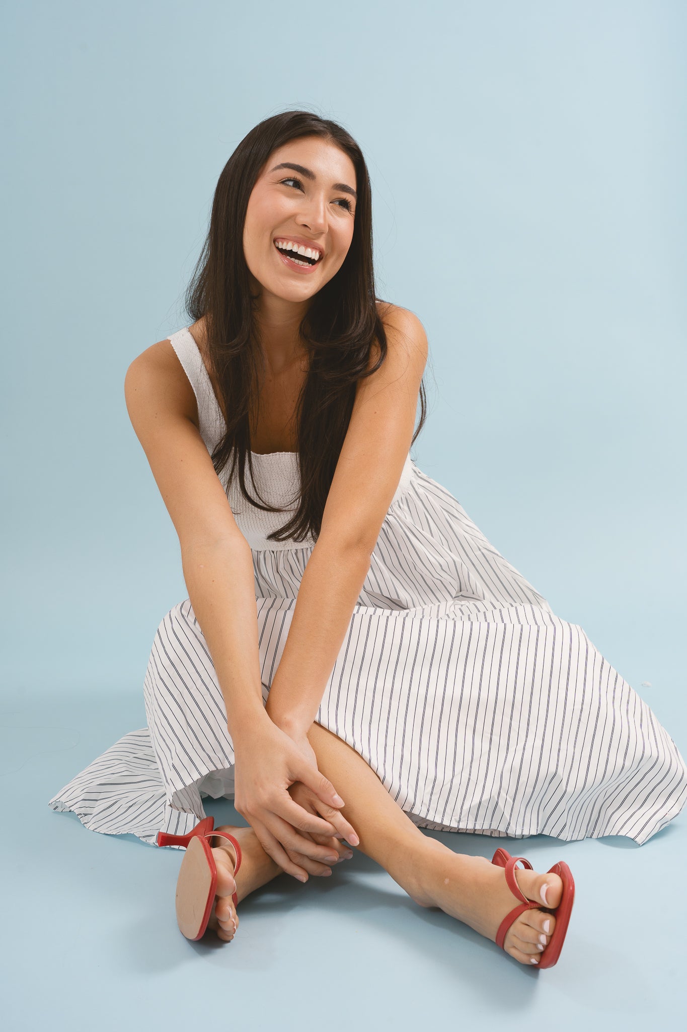 Ribbed Knit Bodice Maxi Dress