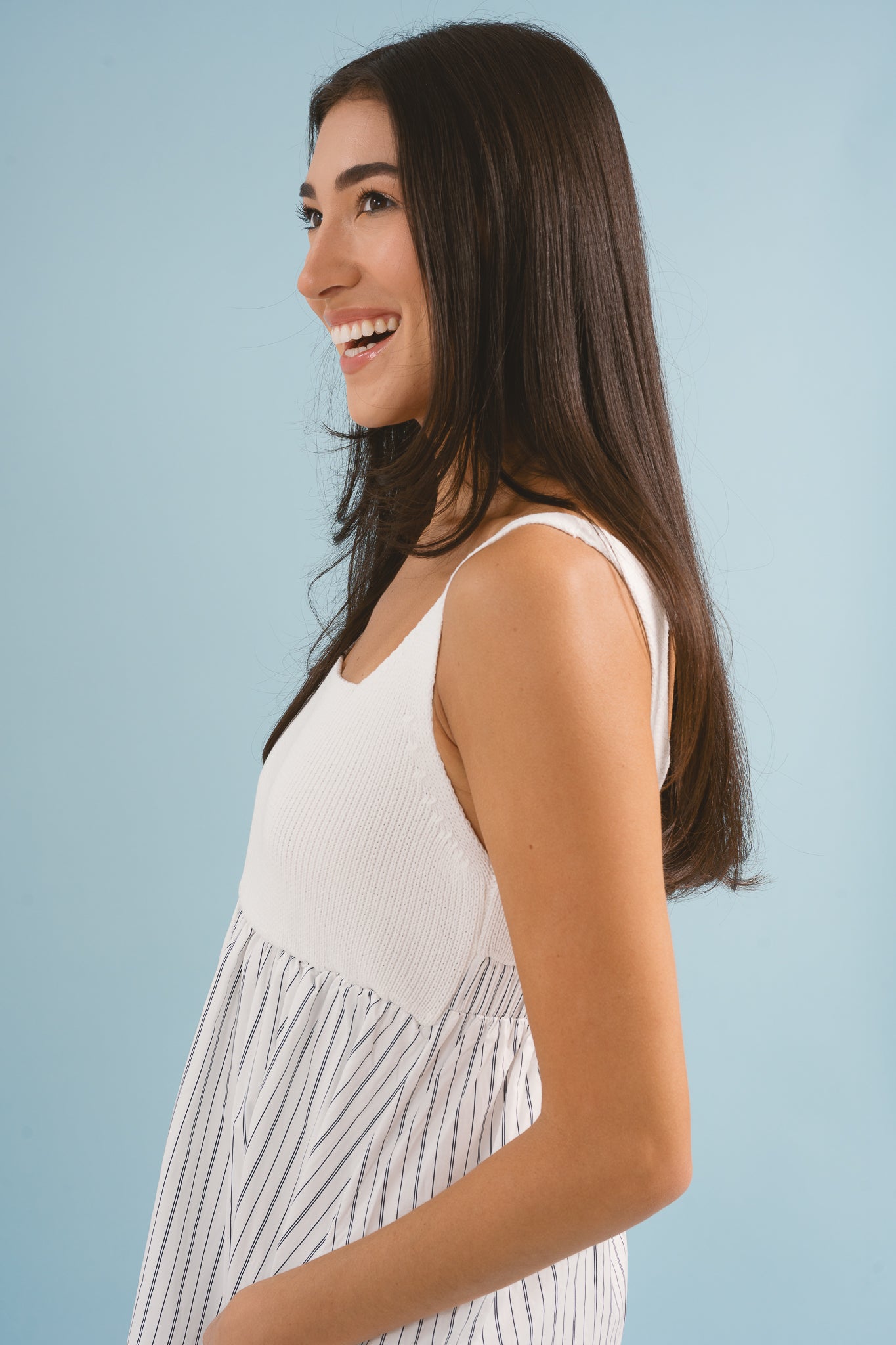 Ribbed Knit Bodice Maxi Dress