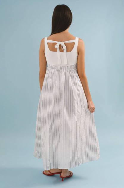 Ribbed Knit Bodice Maxi Dress