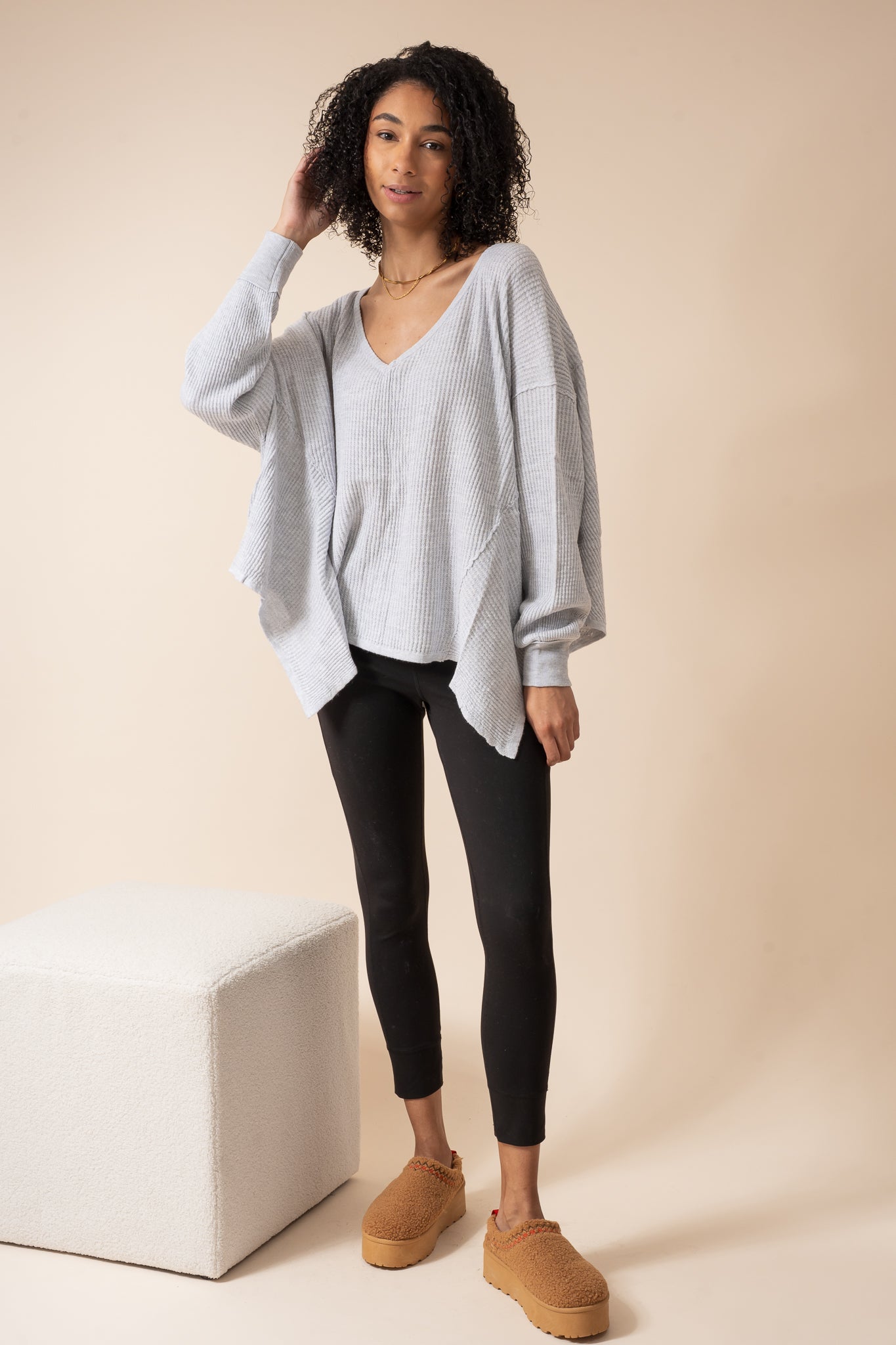 Thermal Oversized Pullover Sweater